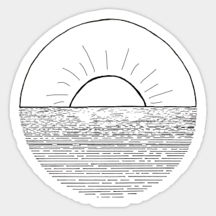 Sun-lit Ocean Sketch Sticker